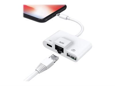 DLH DY-TU4034W - adaptateur Lightning - Lightning/USB/rseau