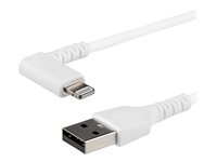 StarTech.com Cable Usb-A Vers Lightning Robuste Coude A 90Â° Cable De Charge/Synchronisation Usb Type A Vers Lightning En Fibre Aramide Resistante Apple Mfi Iphone (Rusbltmm1mwr) Cable Lightning Lightning / Usb 1 1M Blanc de Inmac Wstore