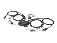 Startech.com Noir Switch Kvm Displayport 2 Ports- 4K 60 Hz - Commutateur Kvm Usb Dp 1.2 Uhd Avec Câbles 1,2 M Integrés & Audio - Alimenté Par Bus - Commutation À - Image 3