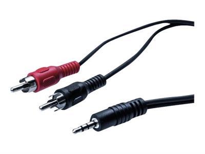 Cordon streo Jack 3.5 mm vers 2 x RCAM noir - 3 m