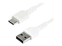 StarTech.com Cable de Chargement 2m USB A vers USB C - Cordon USB 2.0 vers USB-C a Charge/Synchronisation Rapides - Gaine TPE en Fibre Aramide M/M 3A Blanc - Samsung S10/iPad Pro/Pixel (RUSB2AC2MW) - Cable USB de type-C - USB pour 24 pin USB-C - 2 m