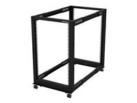 StarTech.com Rack Serveur Mobile 18U 4 Poteaux, Rack Réseau 19' 4 Poteaux avec Roulettes, Rack Roulant avec Profondeur Ajustable pour PC/AV/Données/In