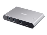 ATEN US3342 - Commutateur de partage des périphériques USB - 3 x USB 3.2 Gen 2 + 1 x USB-C (alimentation électrique) - de bureau