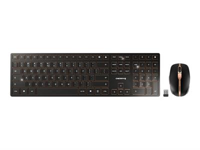 CHERRY DW 9000 SLIM - ensemble clavier et souris - US avec le symbole de l\'euro - noir, bronze