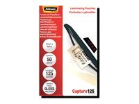Fellowes Laminating Pouches Capture 125 micron - pack de 50 - brillant - 54 x 86 mm - pochettes plastifiees
