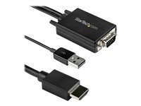 StarTech.com Vga To Hdmi Converter Cable With Usb Audio Support Power, Analog To Digital Video Adapter Cable To Connect A Vga Pc To Hdmi Display, 1080P Male To Male Monitor Cable Supports Wide Displays (Vga2hdmm2m) Cable Adaptateur Hdmi / Vga 2M de Inmac