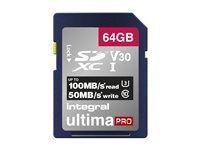 Integral Europe Integral Ultimapro Carte Memoire Flash 64 Go Sdxc Uhs-I Grand de Inmac Wstore