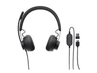 Logitech Zone Filaire - Micro-casque - sur-oreille - filaire - USB-C