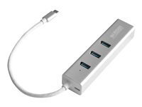 Urban Factory Compact USB-C Compact Station: Input USB-C, Output 3x USB 3.0, LAN and micro USB for power delivery - station d'accueil - USB-C
