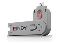Lindy USB Type A Port Blocker Key - Bloqueur de port USB