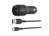 Belkin BOOST CHARGE Double chargeur adaptateur d'alimentation pour voiture - USB - 24 Watt