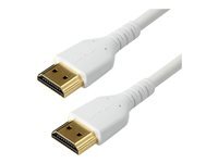StarTech.com Cable HDMI de haute vitesse avec Ethernet - 1 m - 4K 60 Hz - Premium - Renforce et durable - Blanc - cable HDMI avec Ethernet - 1 m