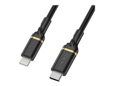 OtterBox Standard - Cble Lightning - Lightning mle pour USB-C mle - 1 m - noir scintillant - USB Power Delivery (60W) - pour Apple iPad/iPhone/iPod (Lightning)