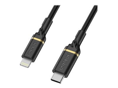 OtterBox Standard - Cble Lightning - Lightning mle pour USB-C mle - 1 m - noir scintillant - USB Power Delivery (60W) - pour Apple iPad/iPhone/iPod (Lightning)