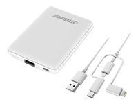 OtterBox Standard Mobile Charging Kit - Banque d'alimentation - 5000 mAh - 10.5 Watt - 2.1 A - Apple Fast Charge, FC (USB) - sur le cble : Micro-USB, USB, USB-C