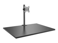 Lindy Single Display Short Bracket w/ Pole  Desk Clamp kit de montage - bras reglable - pour moniteur - argent