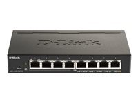 D Link DGS 1100 08PV2 Switch smart Gigabit POE avec 8 ports PoE budget PoE 802.3af / at prise en charge VLAN fonctionnalités de couche 2 QoS 802.3az EEE sans ventilateur