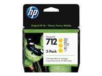 HP 712 - pack de 3 - jaune - original - DesignJet - cartouche d'encre