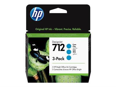 HP 712 - pack de 3 - cyan - original - DesignJet - cartouche d\'encre