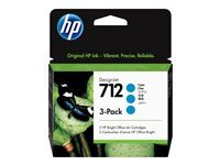 HP 712 - pack de 3 - cyan - original - DesignJet - cartouche d'encre