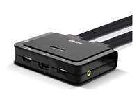 Lindy 2 Port HDMI 2.0, USB 2.0 & Audio Cable KVM Switch - Commutateur écran-clavier-souris/audio - 2 x KVM / audio - 1 utilisateur local - de bureau