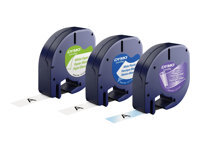Dymo S0721800 Pack de 3 rubans LetraTag 12 mm x 4 m