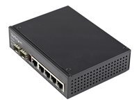 StarTech.com Switch Gigabit Ethernet Industriel 6 Ports 4 + 2 Slots SFP - Commutateur - 1 x 10/100/1000 + 4 x 10/100/1000 (PoE+) + 2 x SFP - Montage sur rail DIN - PoE+ (120 W) - Tension CC