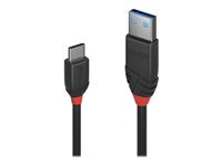 Lindy Black Line - Cble USB de type-C - 24 pin USB-C pour USB type A - 50 cm