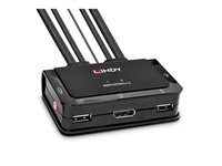 Lindy 2 Port DisplayPort 1.2, USB 2.0 Audio Cable KVM Switch - commutateur ecran-clavier-souris/audio - 2 ports