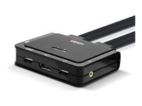 Lindy 2 Port DisplayPort 1.2, USB Type C, USB 2.0 Audio Cable KVM Switch - commutateur ecran-clavier-souris/audio - 2 ports
