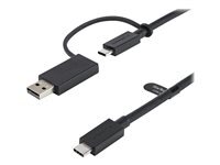 StarTech.com Câble USB-C de 1m avec Adaptateur USB-A Dongle, USB 10Gbps/5Gbps, 100W (5A) PD, 8K 60Hz/4K 144Hz DP Alt Mode - Compatible Thunderbolt Noir - vue 2