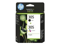 HP 305 - pack de 2 - noir, couleur (cyan, magenta, jaune) - original - cartouche d'encre