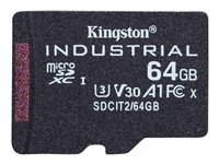 Kingston Industrial - carte memoire flash - 64 Go - microSDXC UHS-I Noir - vue 2
