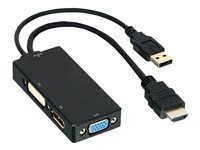 DLH adaptateur video - DisplayPort / HDMI / DVI / VGA - 15 cm
