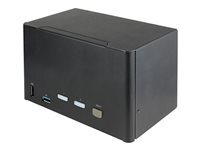 StarTech.com Switch KVM 2 Ports Quadruple ecran DisplayPort - 4K 60Hz UHD HDR - Hub KVM 4K DP 1.2 - 2x USB 3.0 (5Gbps)  4x USB 2.0 HID, Audio - Commutation Raccourci Clavier - TAA (SV231QDPU34K) - commutateur ecran-clavier-souris/audio - 2 ports - Confor
