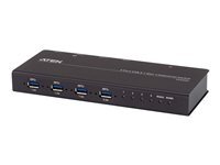 ATEN US3344I - Commutateur de partage des périphériques USB - 4 x USB 3.2 Gen 1 - de bureau, Montable sur rack Noir - vue 1