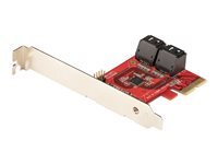 StarTech.com Carte PCI Express SATA 4 ports - Contrôleur PCIe SATA - ASM1166 Non-Raid - Convertisseur PCI Express 3.0 vers SATA - Connecteurs Empiles - Carte d'Extension SATA (4P6G-PCIE-SATA-CARD) - contrôleur de stockage - SATA 6Gb/s - PCIe 3.0 x2