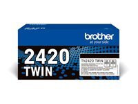 Brother TN2420 TWIN - pack de 2 - a rendement eleve - noir - original - cartouche de toner