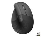 Logitech Lift Vertical Ergonomic Mouse - souris verticale - Bluetooth, 2.4 GHz - graphite