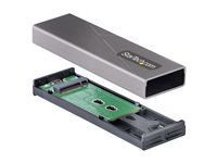 StarTech.com USB-C 10Gbps to M.2 NVMe or M.2 SATA SSD Enclosure, Tool-free M.2 PCIe/SATA NGFF SSD Enclosure, Portable Aluminum Case, USB Type-C USB-A Host Cables, For 2230/2242/2260/2280 - Works w/ Thunderbolt 3 (M2-USB-C-NVME-SATA)