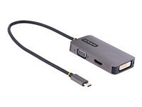 StarTech.com Usb C Video Adapter, Usb C To Hdmi Dvi Vga Adapter, Up To 4K 60Hz, Aluminum, Multiport Video Display Adapter For Laptops, Thunderbolt 3/4 Compatible, Usb Type C Monitor Adapter Usb C Travel Adapter (118-Usbc-Hdmi-Vgadvi) Station D'accueil Ta - Image 1