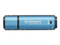Kingston IronKey Keypad 200C 32 Go Bleu - vue 3