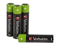 Verbatim Piles rechargeables AAA - Lot de 4