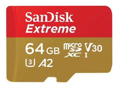SanDisk Extreme - carte mmoire flash - 64 Go - microSDXC UHS-I