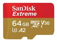 SanDisk Extreme - carte mmoire flash - 64 Go - microSDXC UHS-I