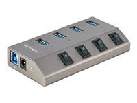 StarTech.com 4-Port Self-Powered Usb-C Hub With Individual On/Off Switches, Usb 5Gbps Expansion Hub W/Power Supply, Desktop/Laptop Usb-C To Usb-A Hub, 4X Bc 1.2 (1.5A), Usb Type C Hub Usb-C/A Host Cables (5G4aibs-Usb-Hub-Eu) Concentrateur (Hub) Taille 3.