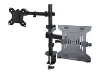 StarTech.com Monitor Arm With Vesa Laptop Tray, For A Laptop (4.5Kg / 9.9Lb) And A Single Display Up To 32 (8Kg / 17.6Lb), Black, Adjustable Desk Laptop Arm Mount, C-Clamp/Grommet Mount Vesa Monitor Mount (A2-Laptop-Desk-Mount) Kit De Montage Pour Ec 4.5