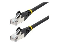 StarTech.com 1m CAT6a Ethernet Cable - Black Low Smoke Zero Halogen (LSZH) 10GbE 500MHz 100W PoE++ Snagless RJ-45 w/Strain Reliefs S/FTP Network Patch Cord cordon de raccordement 1 m noir