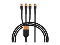 DLH - Cable USB de type-C - 24 pin USB-C pour Micro-USB de type B, Lightning, 24 pin USB-C - 1.5 m