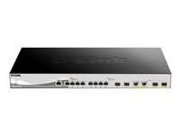 D Link DXS 1210 12TC Commutateur intelligent 8 x 10GBase T + 2 x combo 10 Gigabit SFP+/RJ 45 + 2 x SFP+ de bureau Montable sur rack
